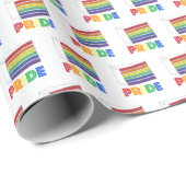 Rainbow LGBT Gay Pride Layer Cake Slice Wedelung Geschenkpapier (Rolleneckpunkt)