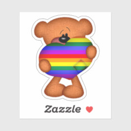 Rainbow LGBT Gay Pride Teddy Bear Liebe Aufkleber
