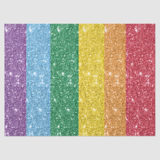 Rainbow LGBT Glitzer Decoute Seidenpapier (Vorderseite)
