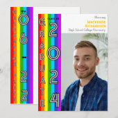 Rainbow LGBT Graduation Party Photo Einladung (Vorne/Hinten)