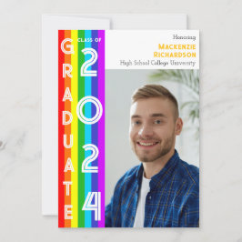 Rainbow LGBT Graduation Party Photo Einladung