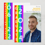 Rainbow LGBT Graduation Party Photo Einladung (Vorne/Hinten)