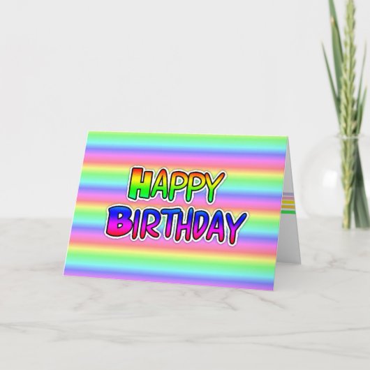 Rainbow LGBT Happy Birthday Card Karte (Vorderseite)