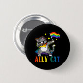 Rainbow Lgbt Lesbian Pride Funny Cat Dabbing Button (Vorne & Hinten)