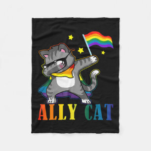 Rainbow Lgbt Lesbian Pride Funny Cat Dabbing Fleecedecke