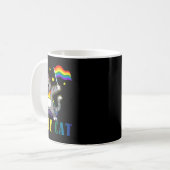 Rainbow Lgbt Lesbian Pride Funny Cat Dabbing Kaffeetasse (Vorderseite Links)