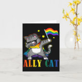 Rainbow Lgbt Lesbian Pride Funny Cat Dabbing Karte (Gelbe Blume)