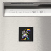 Rainbow Lgbt Lesbian Pride Funny Cat Dabbing Magnet (In Situ (Geschirrspüler))