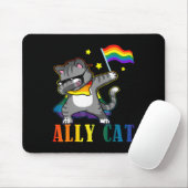 Rainbow Lgbt Lesbian Pride Funny Cat Dabbing Mousepad (Mit Mouse)