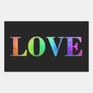 Rainbow LGBT Liebe Black Colors Stickers