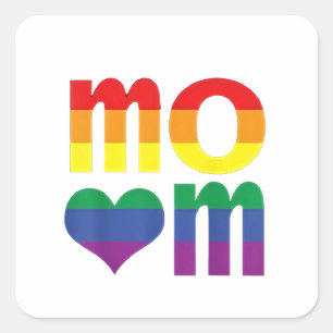 Rainbow LGBT Pride Monat Muttertag LGBT Quadratischer Aufkleber