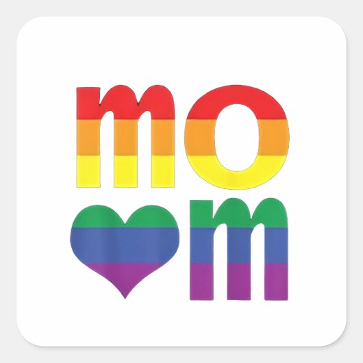 Rainbow LGBT Pride Monat Muttertag LGBT Quadratischer Aufkleber (Vorderseite)