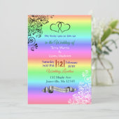 Rainbow LGBT Wedding Einladungen (Stehend Vorderseite)