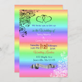 Rainbow LGBT Wedding Einladungen (Vorne/Hinten)