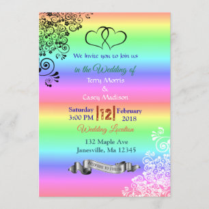 Rainbow LGBT Wedding Einladungen