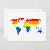 Rainbow LGBT Weltkarte Postkarte (Vorne/Hinten)