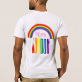 Rainbow LGBTQ Add Year oder Text London Prix T-Shirt (Rückseite)