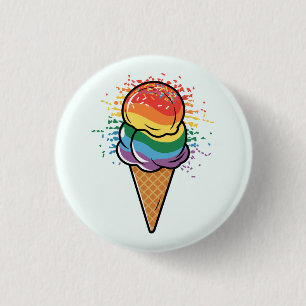 Rainbow LGBTQ+ Eiscreme Button