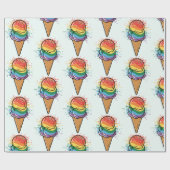 Rainbow LGBTQ+ Eiscreme Geschenkpapier (Flach)