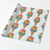 Rainbow LGBTQ+ Eiscreme Geschenkpapier (Ungerollt)