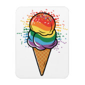 Rainbow LGBTQ+ Eiscreme Magnet (Vertikal)