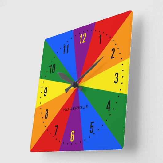 Rainbow LGBTQ Flag American Pride Diversity Quadratische Wanduhr (Winkel)