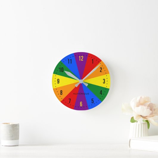 Rainbow LGBTQ Flag American Pride Diversity Runde Wanduhr (Zuhause)
