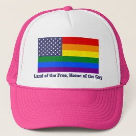 Rainbow LGBTQ Flag American Pride Diversity Truckerkappe
