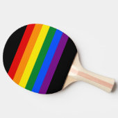 Rainbow LGBTQ+ Flag Ping Pong Paddle Bat (schwarz) Tischtennis Schläger (Seitenansicht)