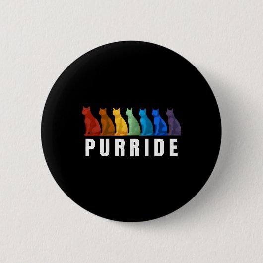 Rainbow Lgbtq Gay Pride Month Purride Katzen Button (Vorderseite)