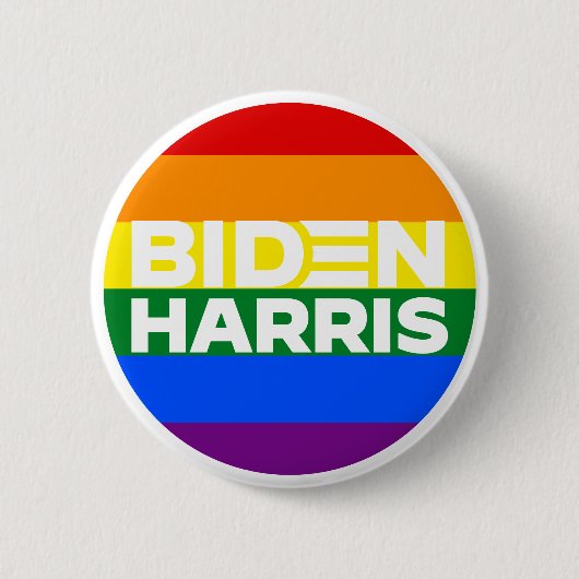 Rainbow LGBTQ Joe Biden Kamala Harris 2020 Button (Vorderseite)