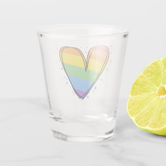 Rainbow LGBTQ Liebe Schnapsglas (Rückseite)