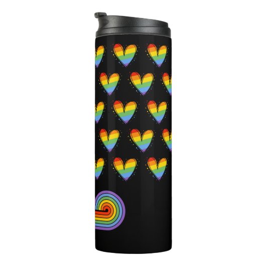 Rainbow LGBTQ Liebe Thermosbecher (Nach rechts gedreht)