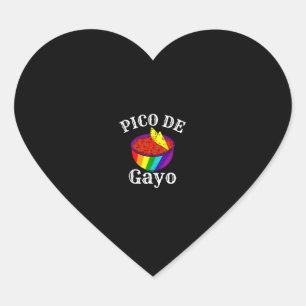 Rainbow LGBTQ Pico De Gayo Gay Pride Flag Salsa Me Herz-Aufkleber