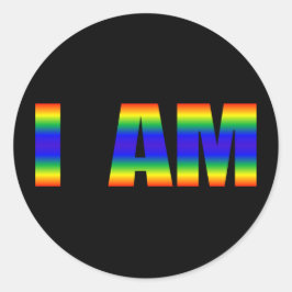 Rainbow LGBTQ Pride I AM Classic Round Sticker