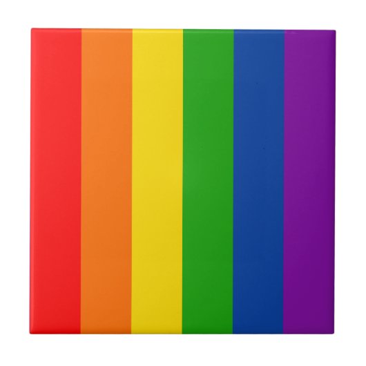 Rainbow LGBTQ+ Prix Flag, Gay Pride Colors Fliese (Vorderseite)