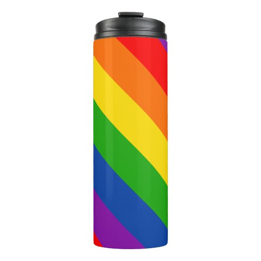 Rainbow LGBTQ+ Prix Flag, Gay Pride Colors Thermosbecher (Vorderseite)