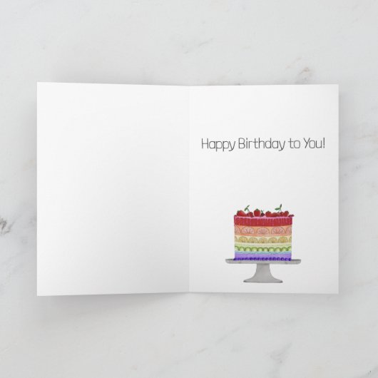Rainbow LGBTQ Stolz cake Birthday Card Karte (Innenseite)
