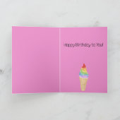 Rainbow LGBTQ Stolz Ice Cream Birthday Card Karte (Innenseite)