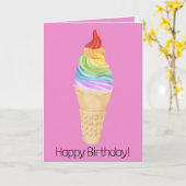 Rainbow LGBTQ Stolz Ice Cream Birthday Card Karte (Gelbe Blume)