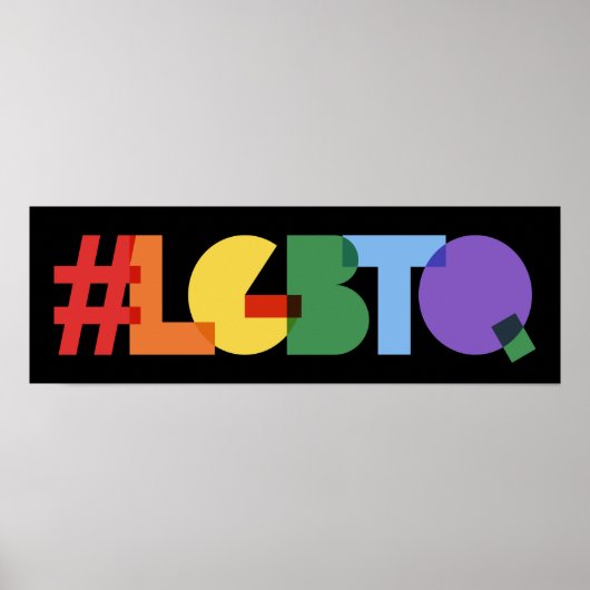 Rainbow #LGBTQ Text Poster (Vorne)