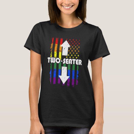 Rainbow Lgbtq Two Seater 2 Seater Usa F T-Shirt (Vorderseite)