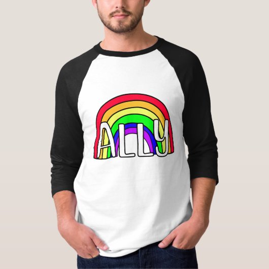 Rainbow LGBTQIA+ Allegie | Stolperflagge T-Shirt (Vorderseite)