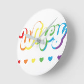 Rainbow LGBTQIA Lesbische Schwulenunterstützung Runde Wanduhr (Winkel)