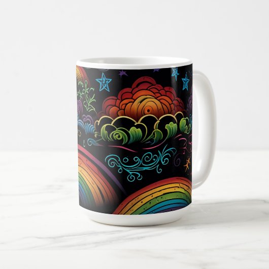 Rainbow LGBYQ Design Kaffeetasse (VorderseiteRechts)