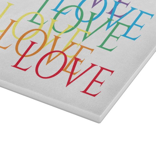 RAINBOW LIEBE 11x8 Glasfaserkabel Schneidebrett (Ecke)