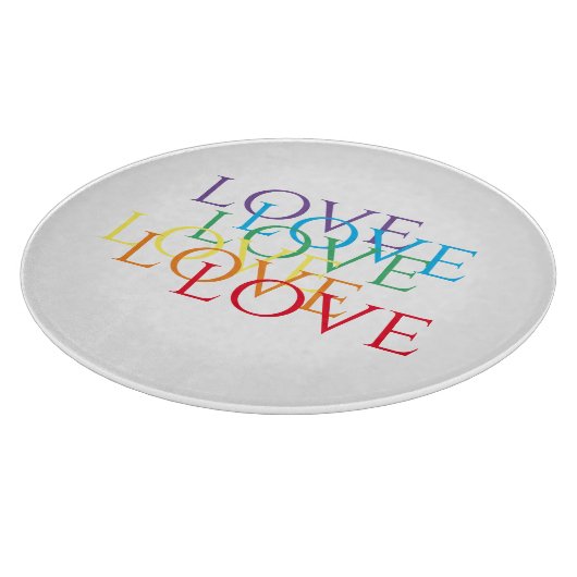 RAINBOW LIEBE 12" Rundglas-Schneidebrett Schneidebrett (Ecke)