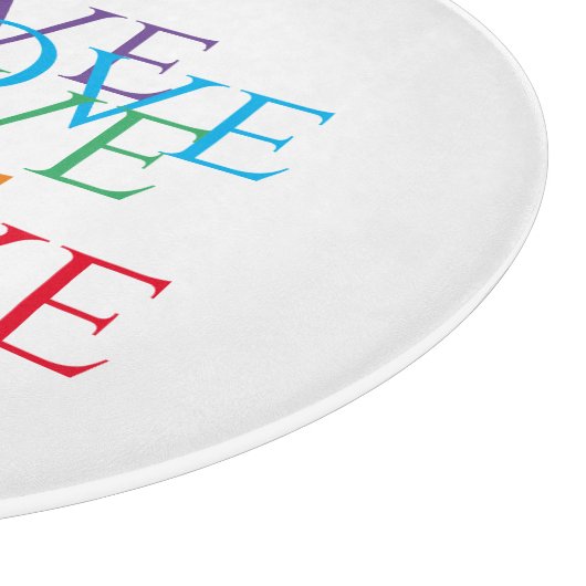 RAINBOW LIEBE 12" Rundglas-Schneidebrett Schneidebrett (Ecke)