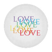 RAINBOW LIEBE 12" Rundglas-Schneidebrett Schneidebrett (Vorderseite)