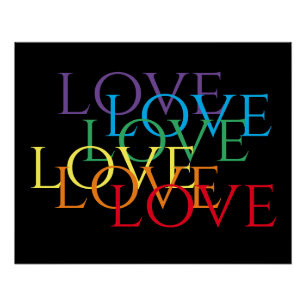 RAINBOW LIEBE 25"X20" Poster - schwarz